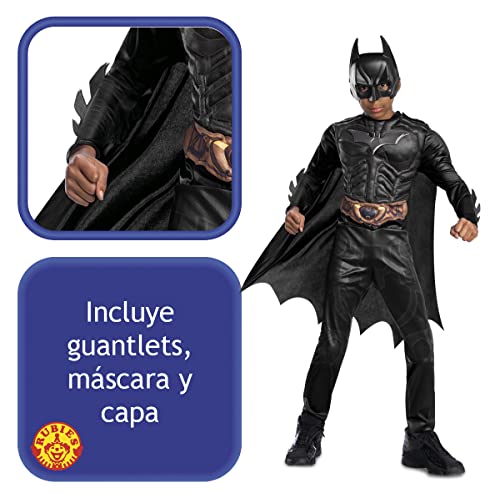 Batman- Disfraz infantil black line, talla T M 5-6 años (Rubie's 702362-M)