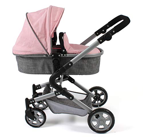 Bayer Chic 2000-Cochecito para muñecas 3 en 1 Lia Coche, bañera y Asiento Deportivo, Color Rosa. (597-15)