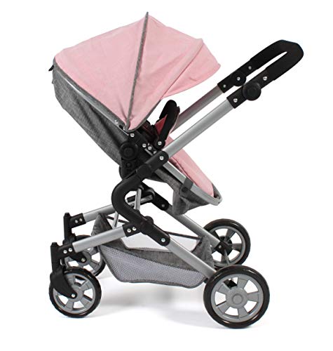 Bayer Chic 2000-Cochecito para muñecas 3 en 1 Lia Coche, bañera y Asiento Deportivo, Color Rosa. (597-15)