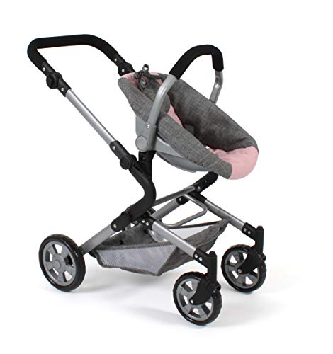 Bayer Chic 2000-Cochecito para muñecas 3 en 1 Lia Coche, bañera y Asiento Deportivo, Color Rosa. (597-15)