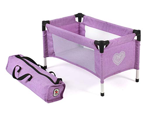 Bayer Chic 2000-Puppen-Reisebett für Baby-Puppen Cuna de Viaje para muñecas de bebé, Color Morado (652 35)