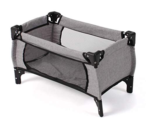 Bayer Chic 2000-Puppen-Reisebett für Baby-Puppen, Puppenbett Cuna de Viaje Deluxe 50 cm, Muebles de muñeca, Color Gris, (653 19)