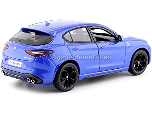 Bburago-Alfa Romeo Stelvio en Color Azul y en Escala 1:24 (18-21086B)