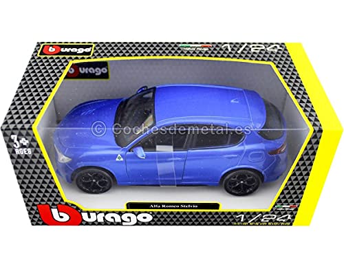 Bburago-Alfa Romeo Stelvio en Color Azul y en Escala 1:24 (18-21086B)