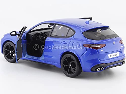 Bburago-Alfa Romeo Stelvio en Color Azul y en Escala 1:24 (18-21086B)