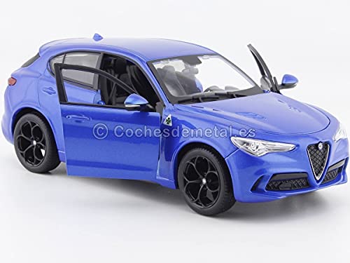 Bburago-Alfa Romeo Stelvio en Color Azul y en Escala 1:24 (18-21086B)