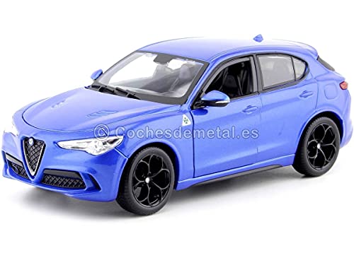 Bburago-Alfa Romeo Stelvio en Color Azul y en Escala 1:24 (18-21086B)