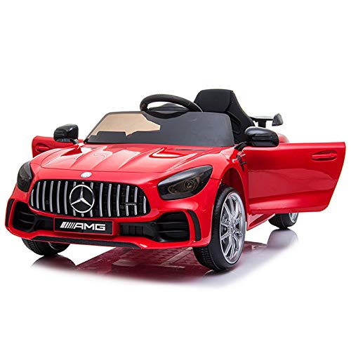 BC BABY COCHES Coche eléctrico para niños Mercedes GT-R con Ruedas Caucho y Mando Control Remoto - Batería 12v (Rojo)