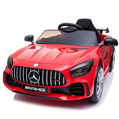 BC BABY COCHES Coche eléctrico para niños Mercedes GT-R con Ruedas Caucho y Mando Control Remoto - Batería 12v (Rojo)