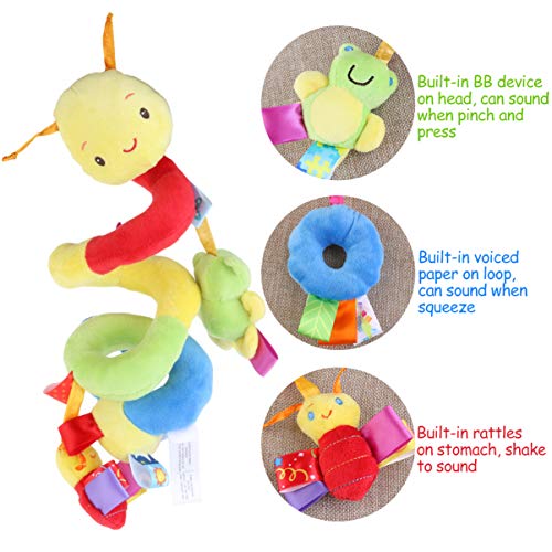 Beaupretty Juguetes Colgantes para Bebé Cochecito de Bebé en Espiral Juguetes Actividad para Bebés Juguetes de Peluche en Espiral para Asiento de Coche Cama