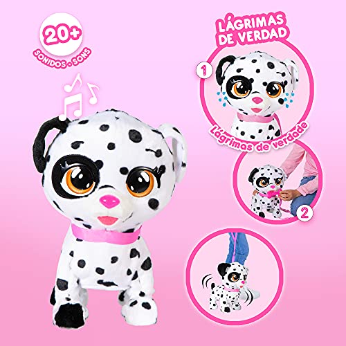 BEBÉS LLORONES Spot el dálmata de Dotty | Peluche Perro Interactivo Que Camina y Llora de Verdad - Juguete y Regalo Ideal para niñas y niños +3 Años