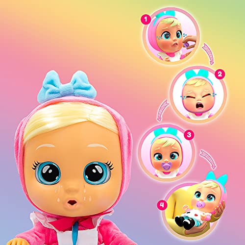 BEBÉS LLORONES Storyland Alice | Muñeca interactiva inspirada en Cuentos famosos que Llora con Pelo para peinar, Ropa para vestir y Accesorios para jugar - Juguete para niños y niñas +2 Años