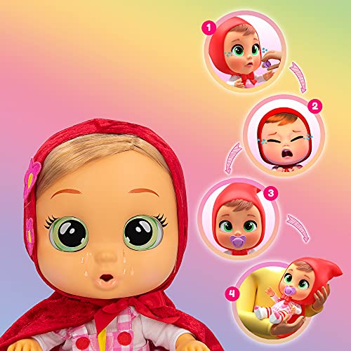 BEBÉS LLORONES Storyland Scarlet | Muñeca interactiva inspirada en Cuentos famosos que Llora con Pelo para peinar, Ropa para vestir y Accesorios para jugar - Juguete para niños y niñas +2 Años