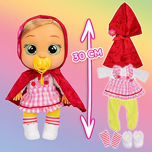 BEBÉS LLORONES Storyland Scarlet | Muñeca interactiva inspirada en Cuentos famosos que Llora con Pelo para peinar, Ropa para vestir y Accesorios para jugar - Juguete para niños y niñas +2 Años