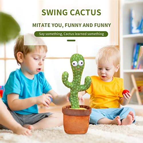 BEE&FLOWER Juguete de cactus bailando con cactus divertido para cantar cactus y repetir tus palabras para educación, juguetes de peluche cantando (Inglés, versión de batería)