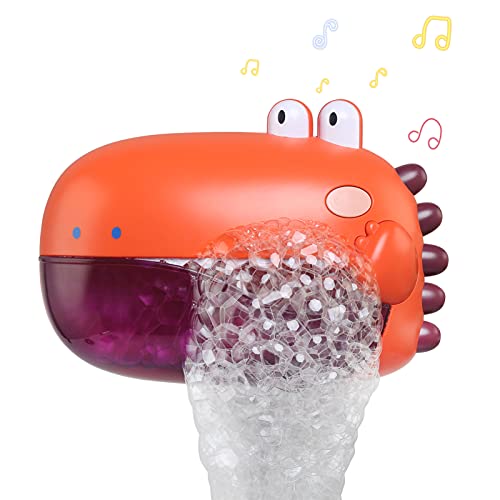 BelleStyle Máquina de Burbujas de Baño, Máquina de Burbujas para Bañera, Ducha de Niños Baño de Burbujas Juguetes bebé Maquina de Burbujas, Dinosaurio Musicales Juguetes del Baño para Niños