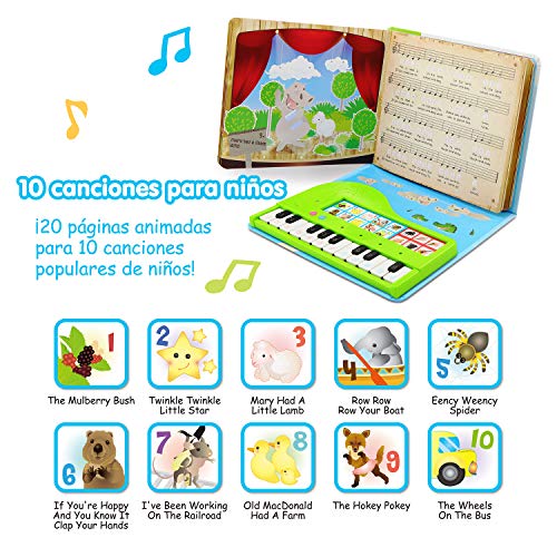 BEST LEARNING mi primer libro de piano - juguete musical educativo para niñas y niños de 3 años en adelante (Versión en inglés)