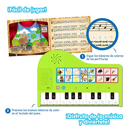 BEST LEARNING mi primer libro de piano - juguete musical educativo para niñas y niños de 3 años en adelante (Versión en inglés)