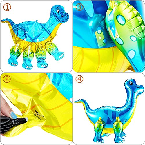 BESTTY 3D Globo de Dinosaurio, 4 Piezas Dinosaurio Globo de Helio, Globos Dinosaurios de Papel de Aluminio, Dinosaurio Jurásico Globos Fiesta, Suministros de Decoración de Cumpleaños