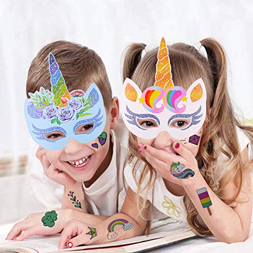 BESTZY 24 Piezas Máscaras de Unicornio, Máscaras para Cumpleaños Unicorn Party, Niños Favores de la Fiesta de Cumpleaños