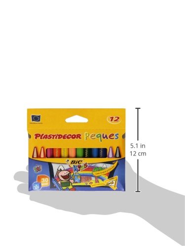 BIC Plastidecor Peques, Estuche Con 12 Ceras, Tamaño Único, Multicolor