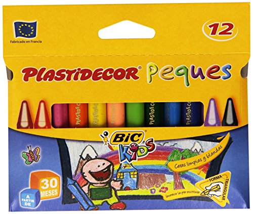 BIC Plastidecor Peques, Estuche Con 12 Ceras, Tamaño Único, Multicolor