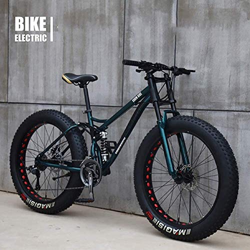 Bicicleta de 26 Pulgadas MTB Top, Fat Wheel Moto/Fat Bike/Fat Tire Bicicleta de montaña, Beach Cruiser Fat Tire Bike Snow Bike Fat Big Tire Bicicleta 21 velocidades Fat Bikes para Adultos,Rojo,24 IN