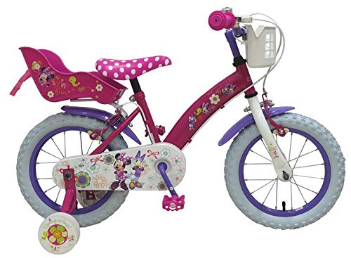 Bicicleta infantil de 14 pulgadas para niña, diseño de Minnie Mouse