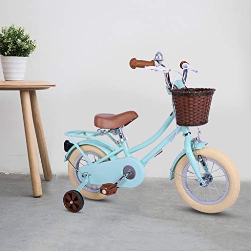 bicicleta niños 12 Pulgadas Boy Girl Scooter Mint Green Nueva 2-8 años de Edad Aire Libre Deportiva (Color : Green, Size : 12in)