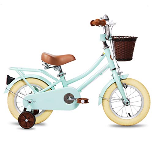 bicicleta niños 12 Pulgadas Boy Girl Scooter Mint Green Nueva 2-8 años de Edad Aire Libre Deportiva (Color : Green, Size : 12in)