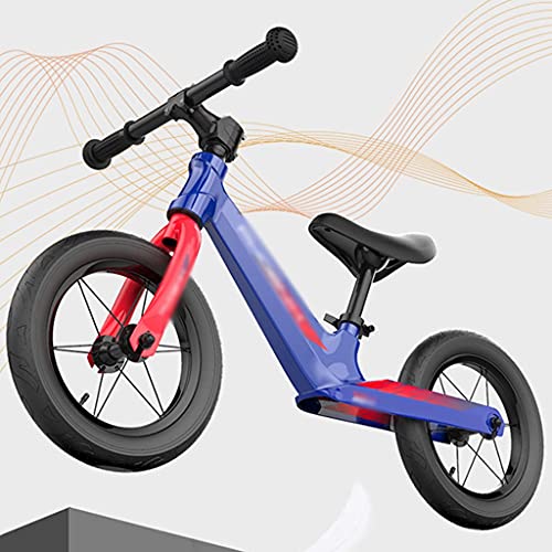 Bicicletas sin Pedales Bicicleta de equilibrio de 12 pulgadas, bicicleta de entrenamiento sin pedales, regalos de cumpleaños y Navidad para niños y niñas de 2 a 6 años de edad, marco de aleación de ma