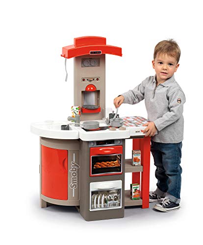 BIG spielwarenfabtik Smoby – Tefal Opencook Electric – Cocina de Juguete Plegable y Ahorra Espacio, con Sonido, para niños a Partir de 3 años, con Muchos Accesorios, Rojo, Gris, Blanco