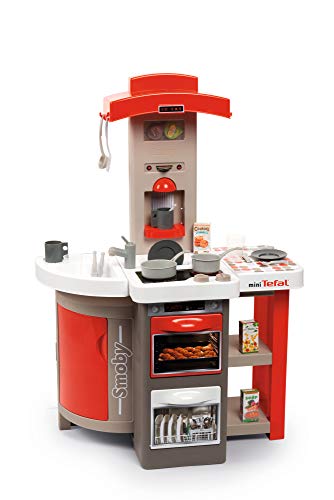 BIG spielwarenfabtik Smoby – Tefal Opencook Electric – Cocina de Juguete Plegable y Ahorra Espacio, con Sonido, para niños a Partir de 3 años, con Muchos Accesorios, Rojo, Gris, Blanco