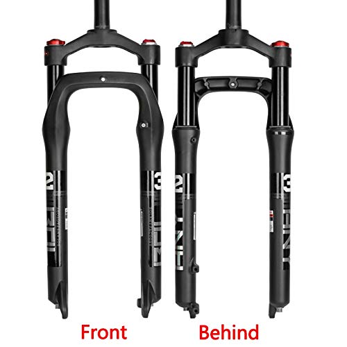 Bike Suspension Forks MTB Snow Fork Bicycle SOLO AIR AIR SSPENSION FAT 26 pulgadas Aleación de aluminio manual / control remoto Bici E-Bike Wide Neumático Steerer cónico y carretilla frontal de direcc