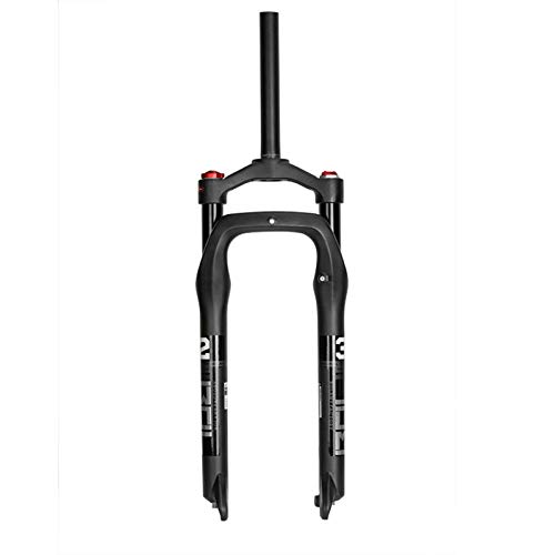 Bike Suspension Forks MTB Snow Fork Bicycle SOLO AIR AIR SSPENSION FAT 26 pulgadas Aleación de aluminio manual / control remoto Bici E-Bike Wide Neumático Steerer cónico y carretilla frontal de direcc