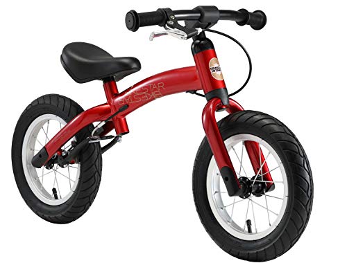 BIKESTAR 2-en-1 Bicicleta sin Pedales para niños y niñas 3-4 años | Bici con Ruedas de 12" Edición Sport | Rojo