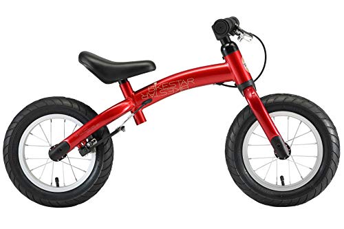 BIKESTAR 2-en-1 Bicicleta sin Pedales para niños y niñas 3-4 años | Bici con Ruedas de 12" Edición Sport | Rojo