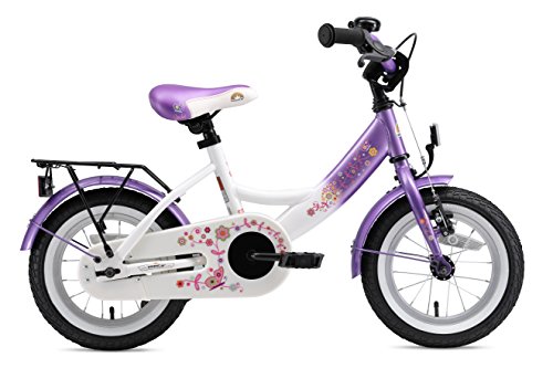 BIKESTAR Bicicleta Infantil para niños y niñas a Partir de 3 años | Bici 12 Pulgadas con Frenos | 12" Edición Clásica Lila Blanco