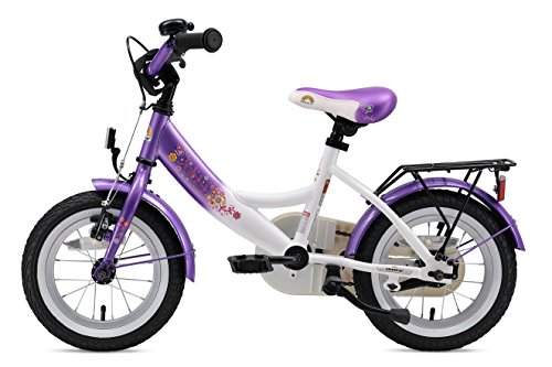 BIKESTAR Bicicleta Infantil para niños y niñas a Partir de 3 años | Bici 12 Pulgadas con Frenos | 12" Edición Clásica Lila Blanco