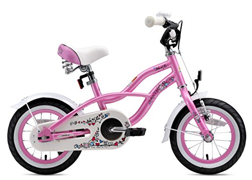 BIKESTAR Bicicleta Infantil para niños y niñas a Partir de 3 años | Bici 12 Pulgadas con Frenos | 12" Edición Cruiser Rosa