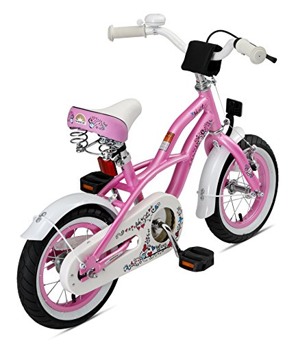 BIKESTAR Bicicleta Infantil para niños y niñas a Partir de 3 años | Bici 12 Pulgadas con Frenos | 12" Edición Cruiser Rosa