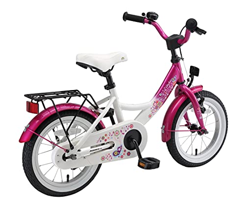 BIKESTAR Bicicleta Infantil para niños y niñas a Partir de 4 años | Bici 14 Pulgadas con Frenos | 14" Edición Clásica Rosa