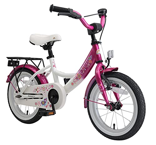 BIKESTAR Bicicleta Infantil para niños y niñas a Partir de 4 años | Bici 14 Pulgadas con Frenos | 14" Edición Clásica Rosa