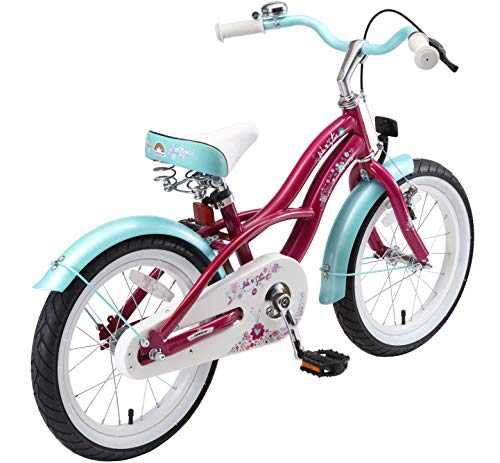 BIKESTAR Bicicleta Infantil para niños y niñas a Partir de 4 años | Bici 16 Pulgadas con Frenos | 16" Edición Cruiser Lila