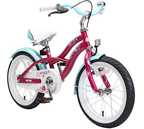 BIKESTAR Bicicleta Infantil para niños y niñas a Partir de 4 años | Bici 16 Pulgadas con Frenos | 16" Edición Cruiser Lila