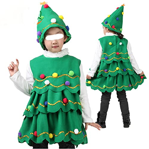 BKPAPTXY Disfraz de Santa para mujer, vestido de Navidad para niños adultos (verde, 4-5T)