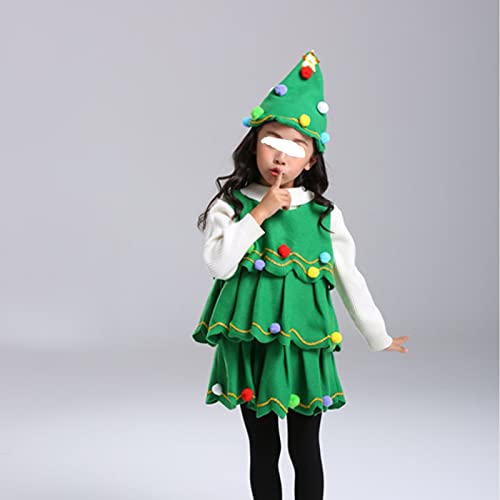 BKPAPTXY Disfraz de Santa para mujer, vestido de Navidad para niños adultos (verde, 4-5T)