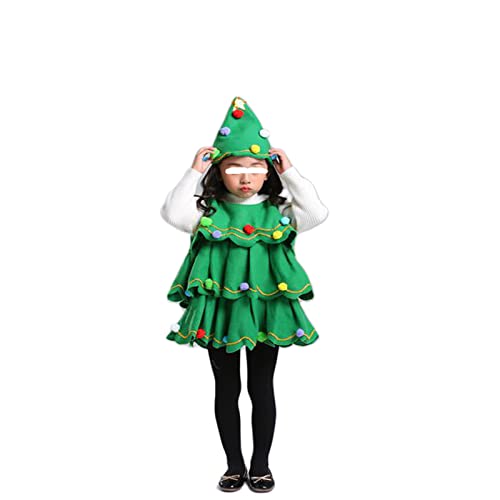 BKPAPTXY Disfraz de Santa para mujer, vestido de Navidad para niños adultos (verde, 4-5T)