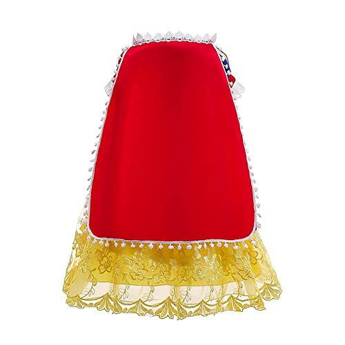 Blancanieve Disfraz Vestido Princesa Niña Cuento de Hadas Bordado Tutu Traje Infantil Marga Corta Chica Blanca Nieves para Fiesta Carnaval Cosplay Halloween Ceremonia Navidad Amarillo 03 12-13 Años