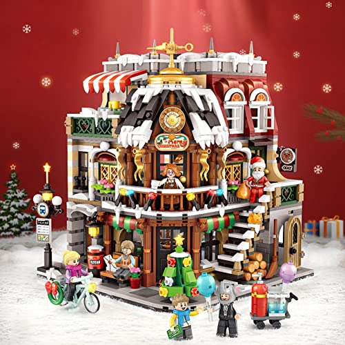 Bloques Construcción Modelo La Serie de Navidad,Bloques Construcción Modelo Casa de Navidad Compatibles con Lego Christmas Creator